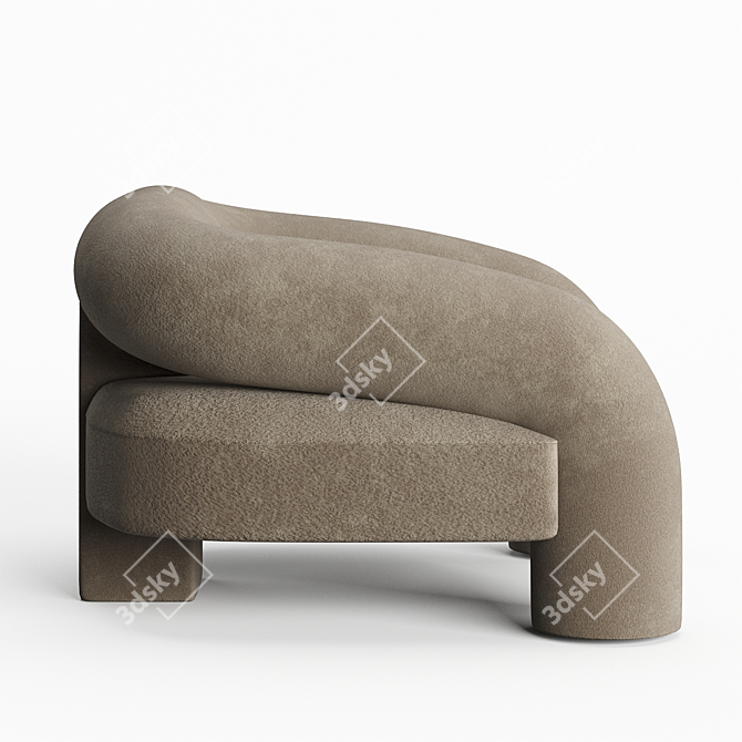 KOSA Lounge: Minimalist Alpaca Chair 3D model image 5