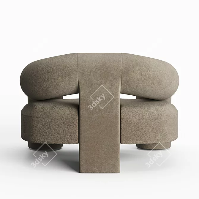 KOSA Lounge: Minimalist Alpaca Chair 3D model image 6