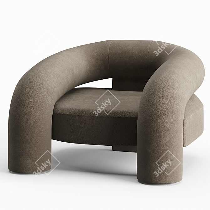 KOSA Lounge: Minimalist Alpaca Chair 3D model image 7