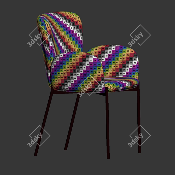 Modern K445 Dining Chair 3D model image 5