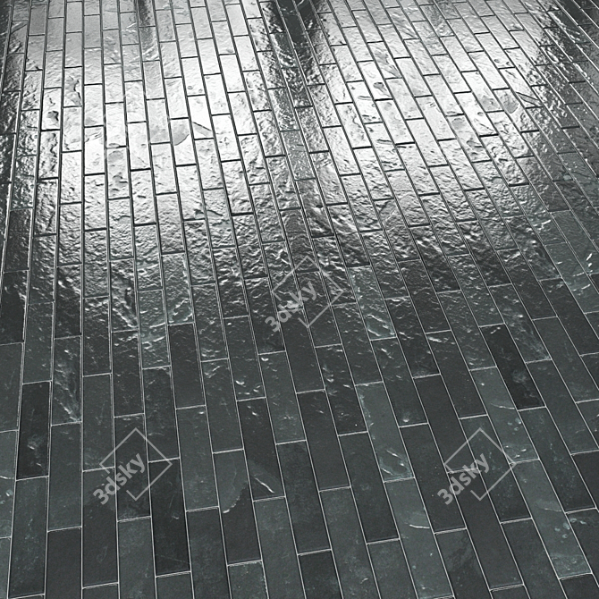 Slate Tile Patterns: Herringbone & Running Bond 3D model image 9