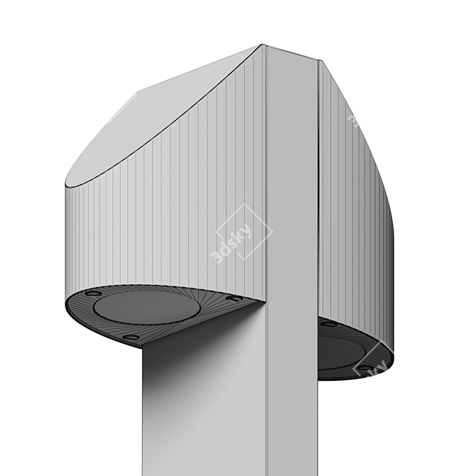 Shear Outdoor Bollard: Angled Architectural Design 3D model image 4