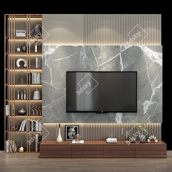 Sleek TV Stand 0354 3D model image 1