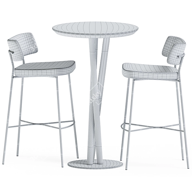 TrabA Niels Fast Food Table & Marlen Bar Chair 3D model image 5