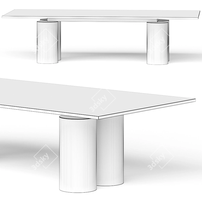 Modern Rustic Dining Table: Jose Martinez Medina NSW 3D model image 2