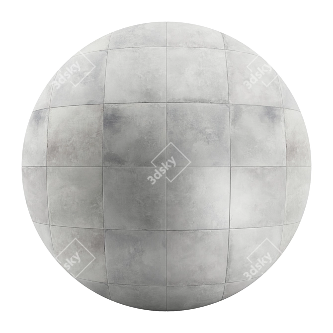  Singapore Gray Concrete Tile: PBR 4k Seamless Texture 3D model image 1