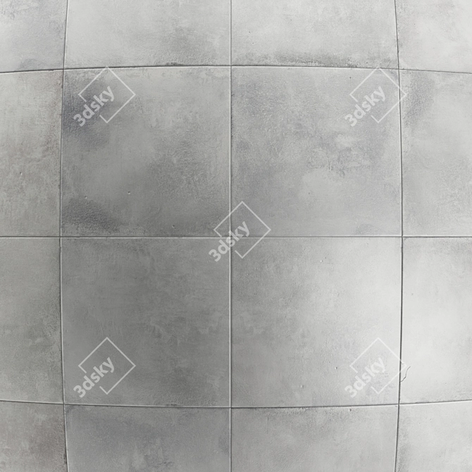  Singapore Gray Concrete Tile: PBR 4k Seamless Texture 3D model image 2