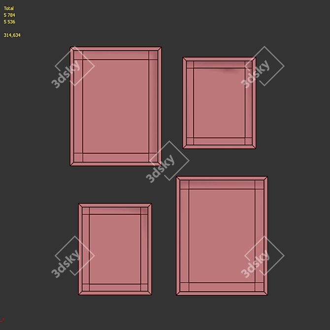 Modern Abstract Picture Frame Set 3D model image 7