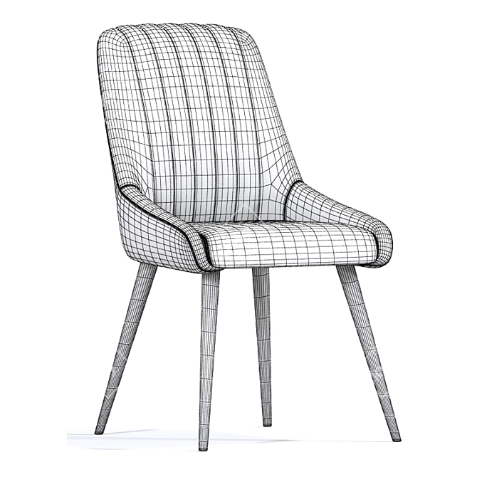 Elegant Tufted Dining Chair 3D model image 4