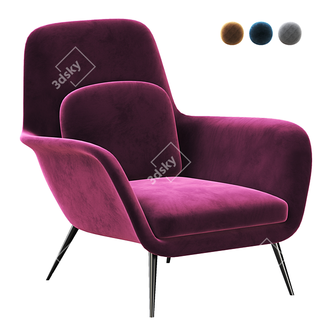 Sleek Swoon Lounge Chair 3D model image 1