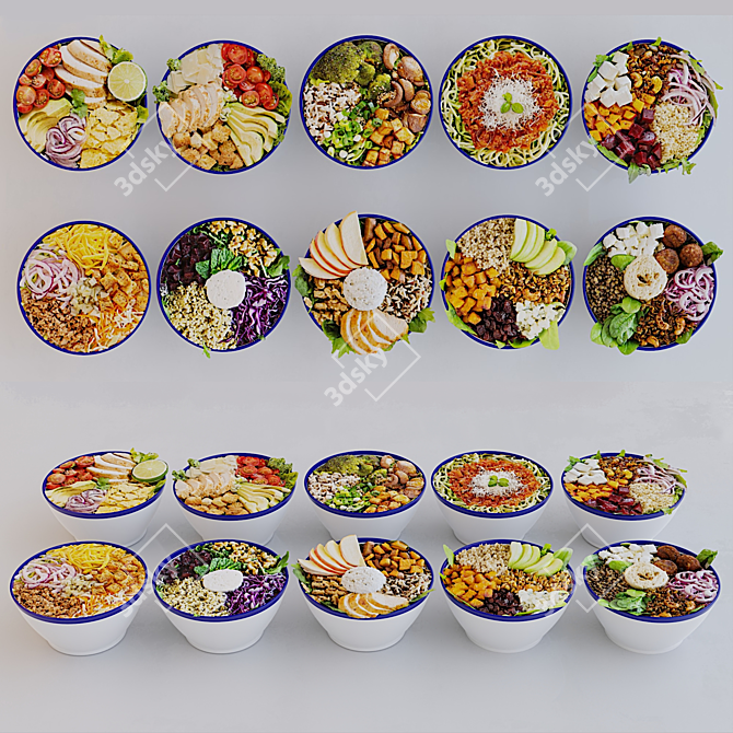 Fresh and Flavorful Salad Mix 3D model image 5
