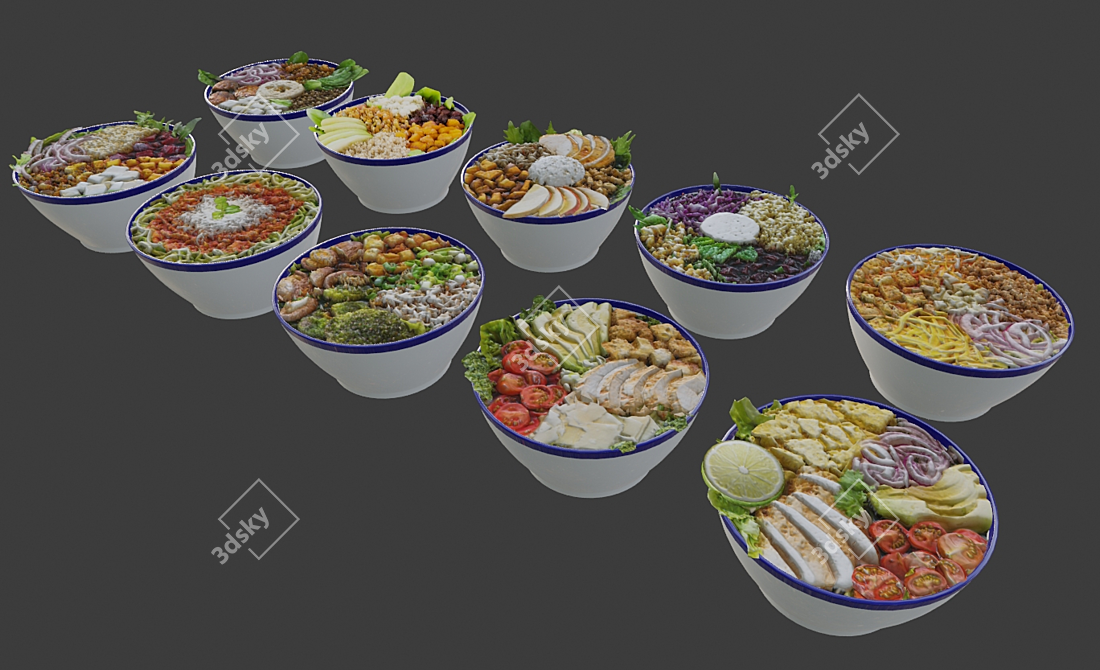 Fresh and Flavorful Salad Mix 3D model image 7