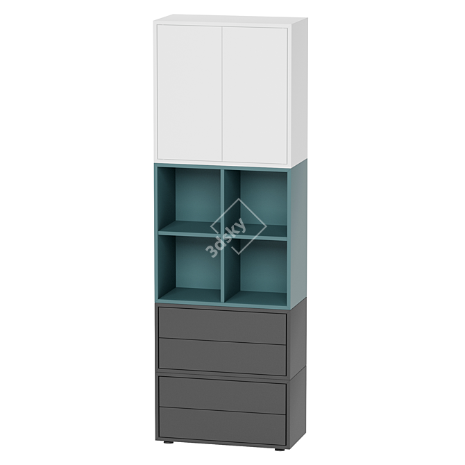 Modular 70x35x212 cm EKET Cabinet with Legs 3D model image 1