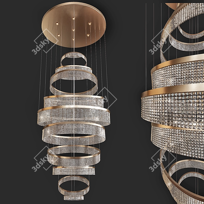 Elegant Swirl Bespoke Dining Set 3D model image 1