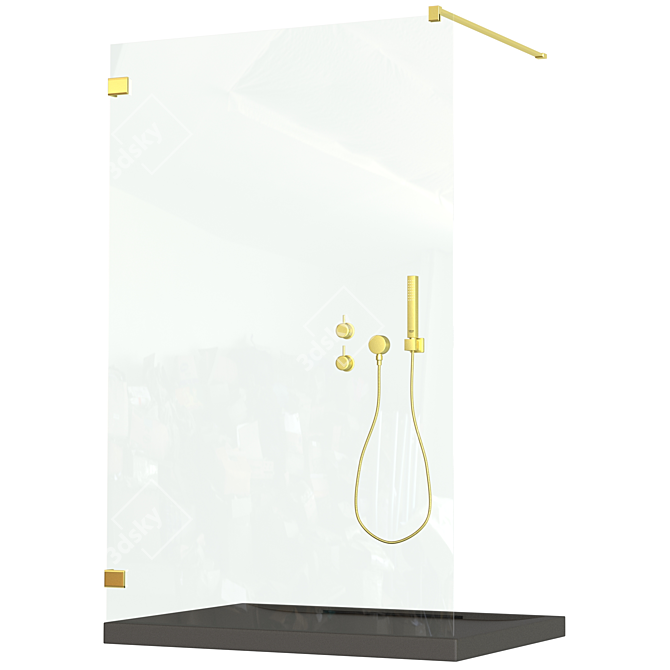 Golden Essence Walk-in Shower 3D model image 2