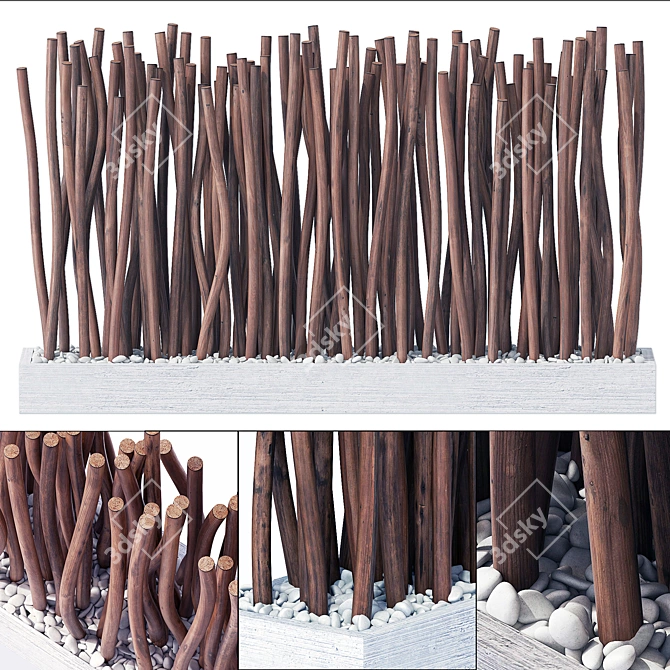 Thick Branch Screen: High-Quality 3D Model 3D model image 1