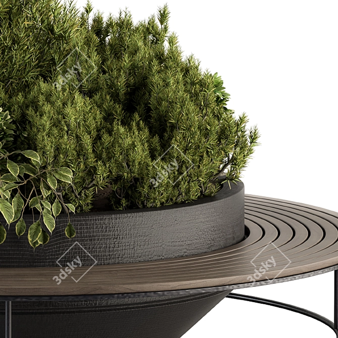 Urban Greenery Bench: Set 14 3D model image 2