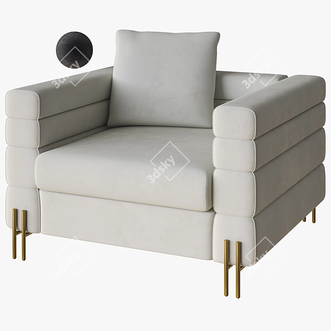 Elegant York Armchair by Eichholtz 3D model image 1