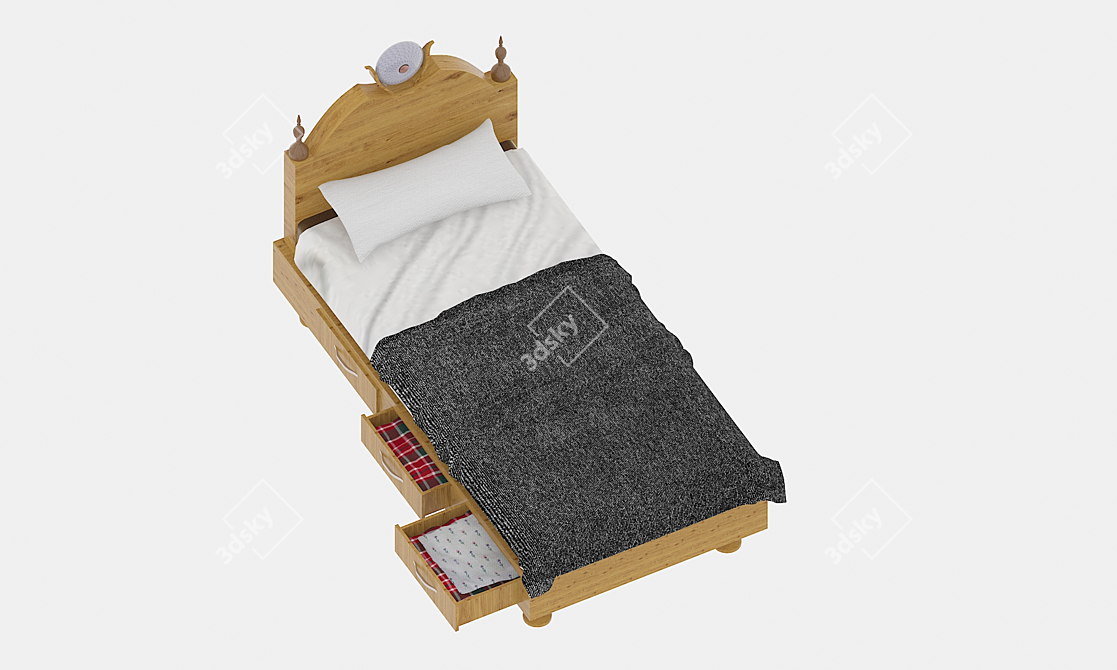 ComfyDream Twin Bed 3D model image 1