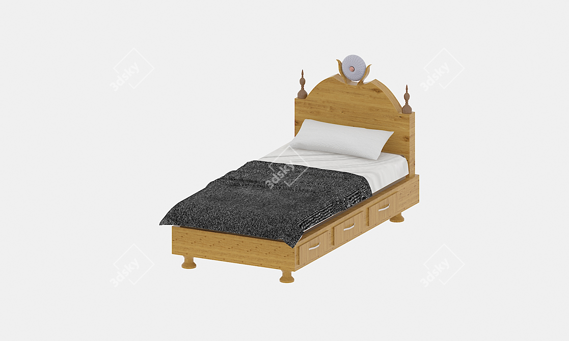 ComfyDream Twin Bed 3D model image 3