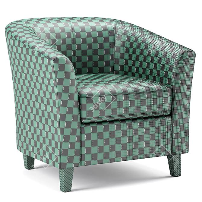 Preston Fabric Club Chair: Stylish Comfort for Your Home 3D model image 5