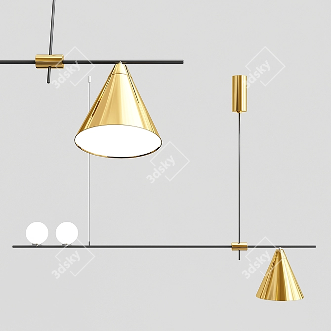 Graceful Crane Pendant Light 3D model image 1