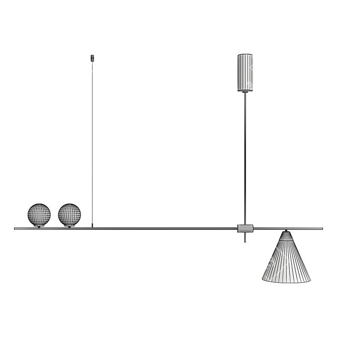 Graceful Crane Pendant Light 3D model image 2