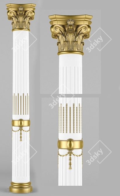 Elegant European Column 3D model image 1