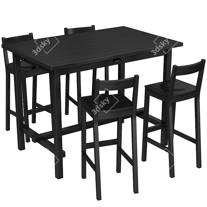 Nordviken Kids Table & Chairs Set 3D model image 1