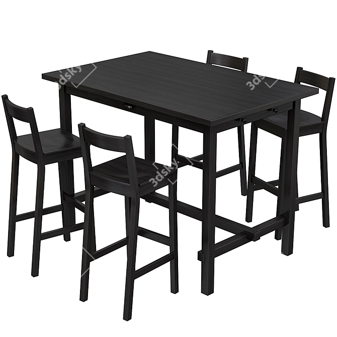 Nordviken Kids Table & Chairs Set 3D model image 4