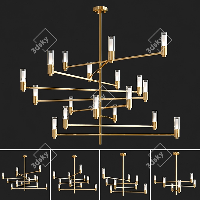 Modern LED Pendant Light: Level 3D model image 8