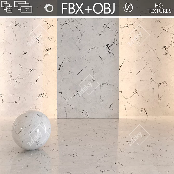 Premium Marble Bundle: High-Quality 4K Textures 3D model image 1