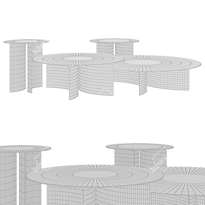 Elegant Pierre Coffee Tables 3D model image 2