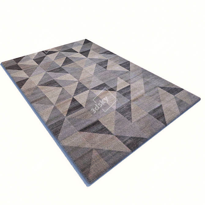 Elegant Geometric Carpet - Customizable 3D model image 1