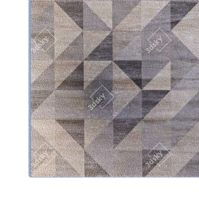 Elegant Geometric Carpet - Customizable 3D model image 2