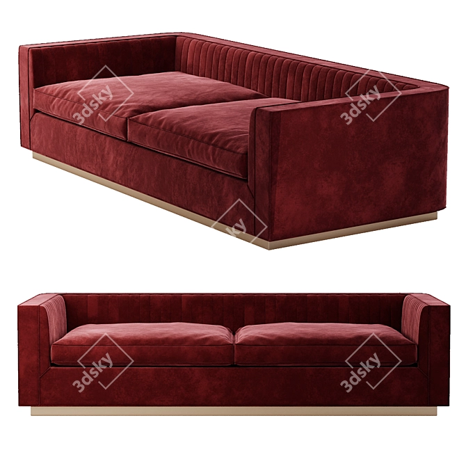 Luxury Manhattan Velvet Sofa 3D model image 1