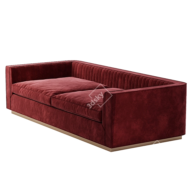 Luxury Manhattan Velvet Sofa 3D model image 2