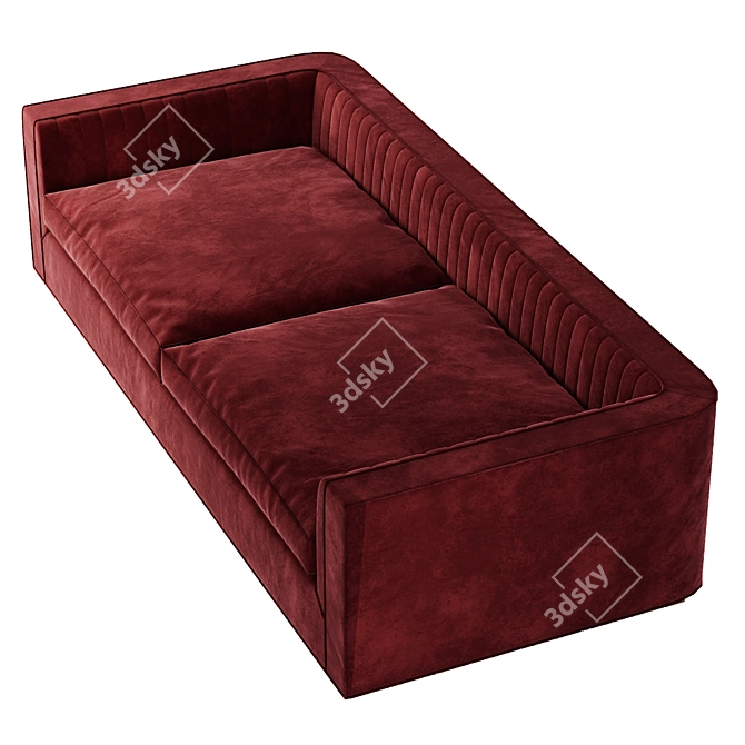 Luxury Manhattan Velvet Sofa 3D model image 5