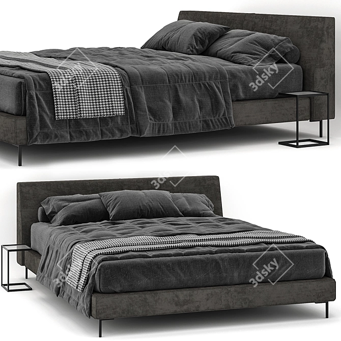 Luxury Minotti Spencer Bed 3D model image 1
