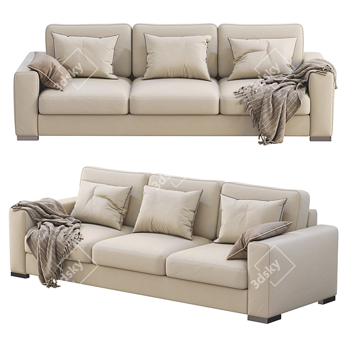 Orion Leather Sofa: Modern, Stylish, and Luxurious 3D model image 4