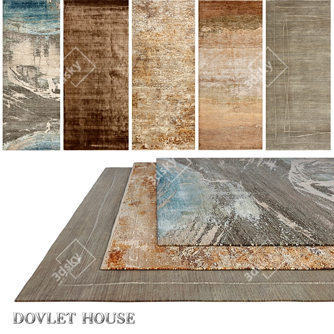 Luxury Silk and Wool Carpets: DOVLET HOUSE (5 Pieces) 3D model image 1