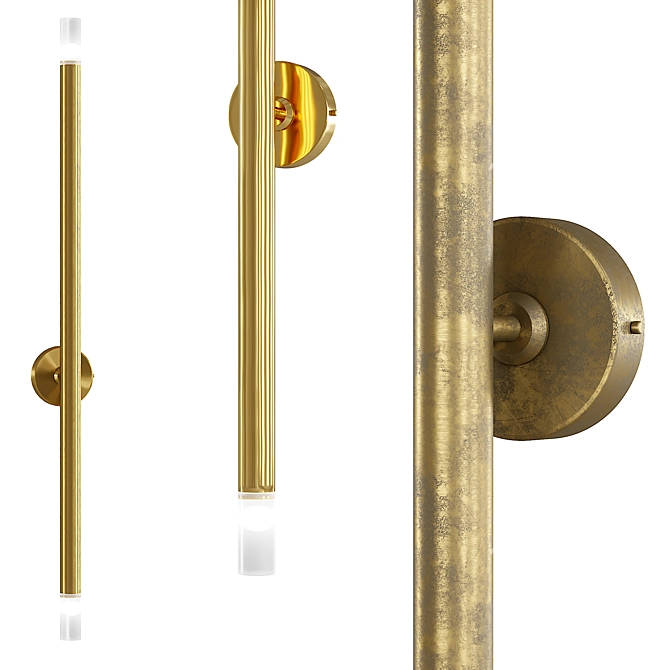 Sleek Brass Stick Lamp 3D model image 2