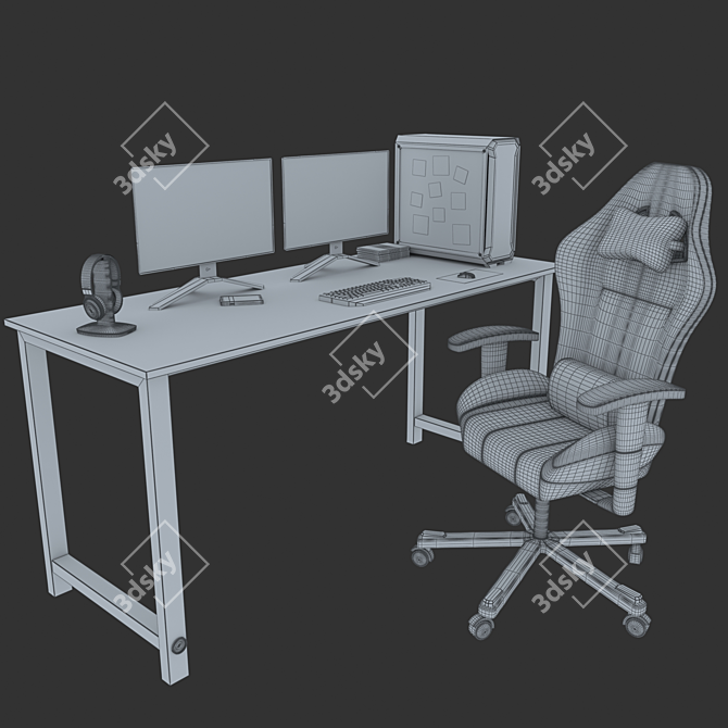 Modern PC Furniture Set 3D model image 5