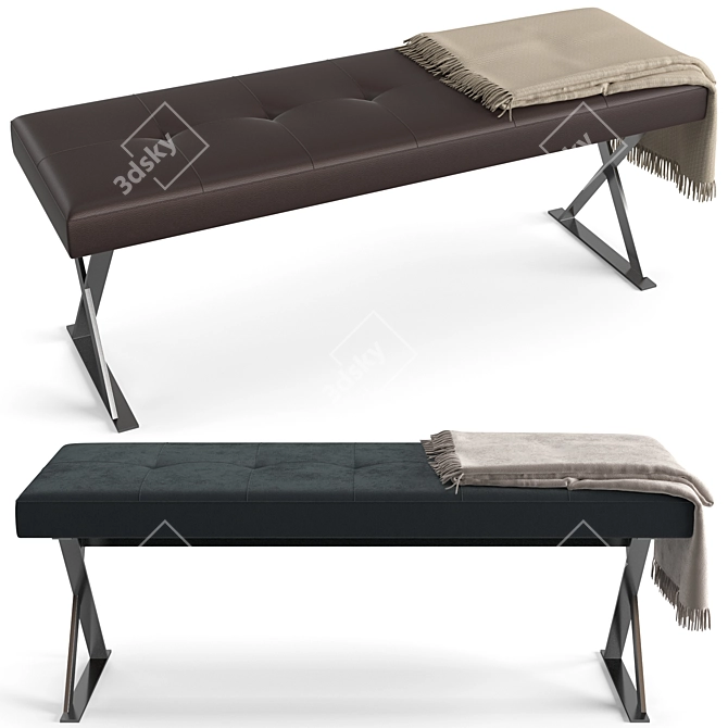 Stylish Pathos Bench/Ottoman 3D model image 1