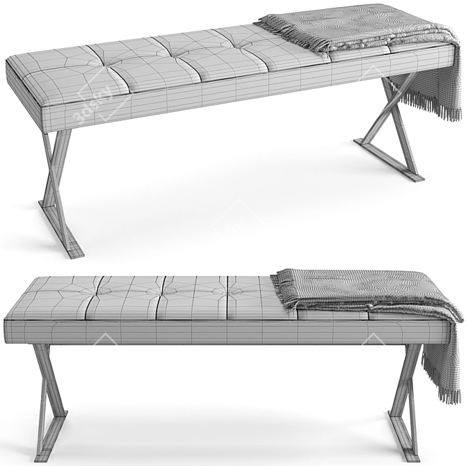 Stylish Pathos Bench/Ottoman 3D model image 4