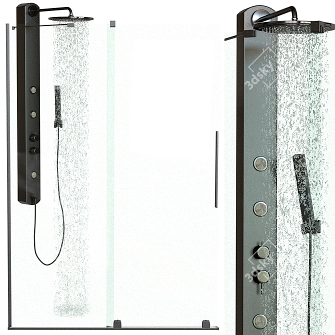 Radaway Furo Walk-in Shower: Elegant, Transparent, Easy 3D model image 1