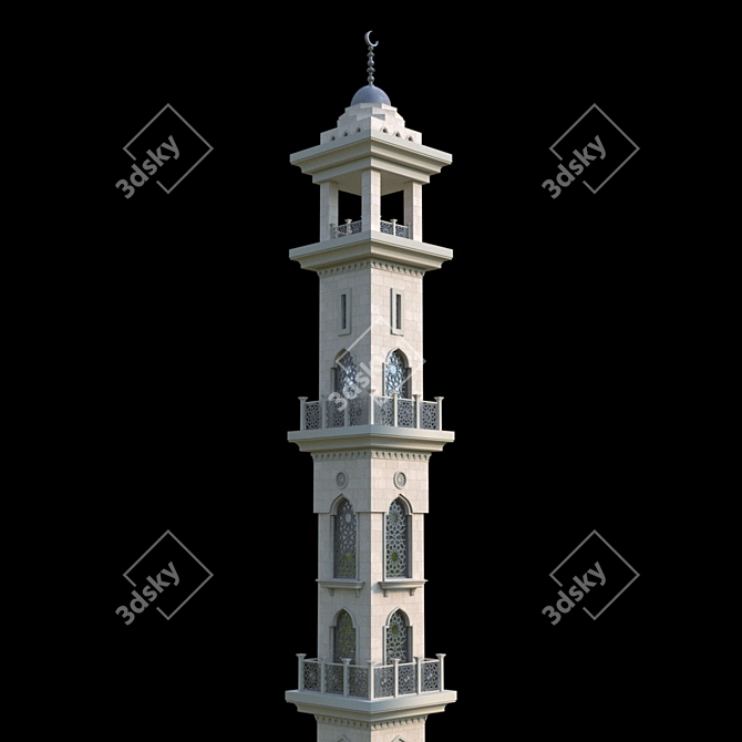 Islamic Mosque Minaret: Elegant Architectural Symbol 3D model image 5