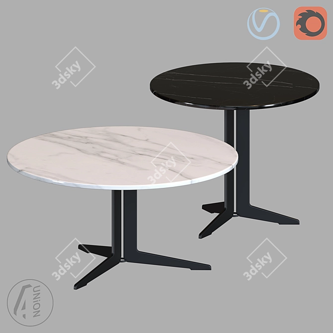 Modern Round Table with Sleek Design 3D model image 1