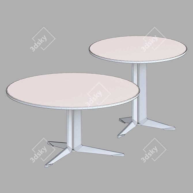 Modern Round Table with Sleek Design 3D model image 2