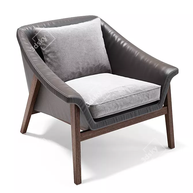 Sleek Amura Gaia Armchair by Marconato & Zappa 3D model image 2